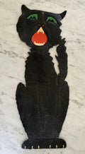 Antique H.E. Luhrs Embossed Die-Cut Scaredy Cat Halloween Decor RARE