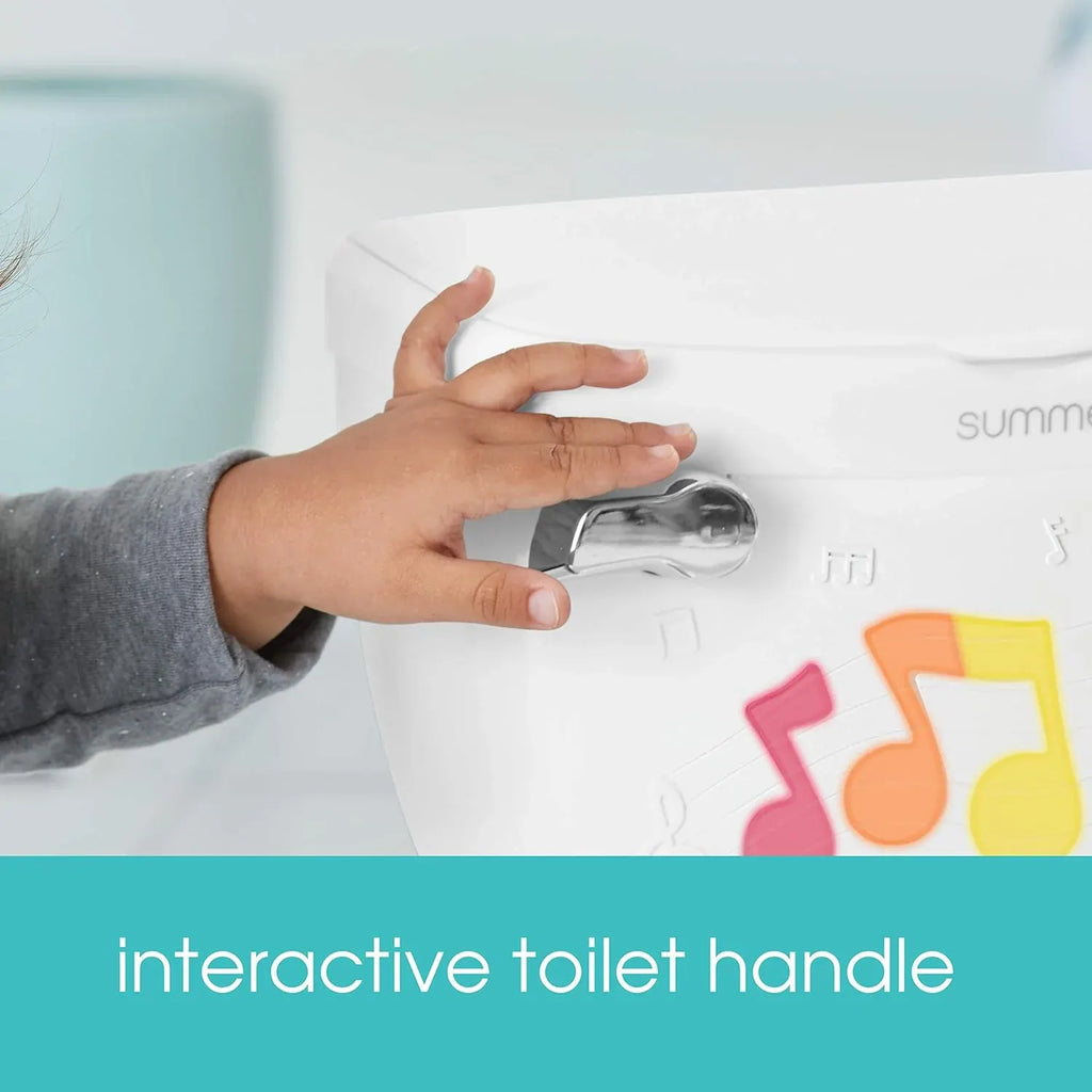 Summer My Size Potty Lights and Songs Transitions, White â?Realistic Potty Training Toilet with Interactive Handle that Plays Music for Kids, Removable Potty Topper/Pot, Wipe Compartment, Splash Guard