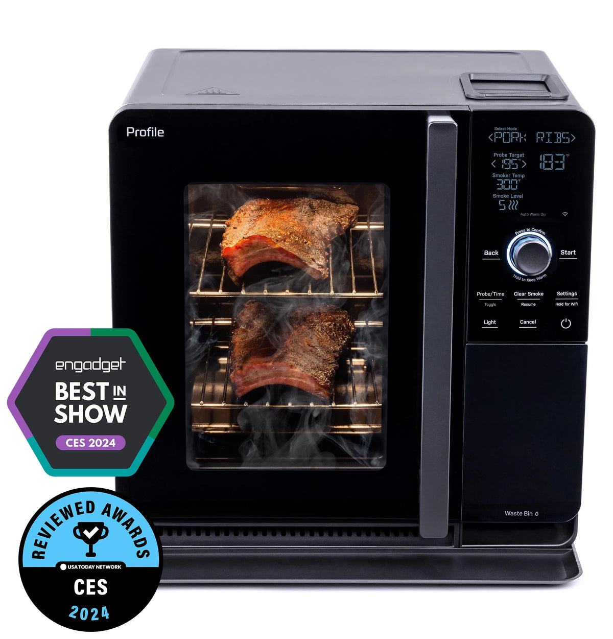 GE Profile – Smart Indoor Smoker – Black