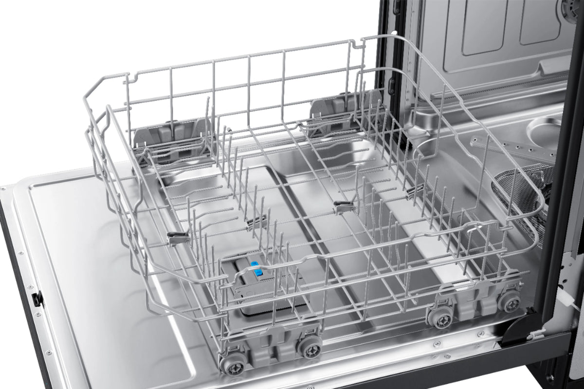 Samsung - StormWash 24 Top Control Built-In Dishwasher with AutoRelease Dry, 3rd Rack, 42 dBA - Black stainless steel