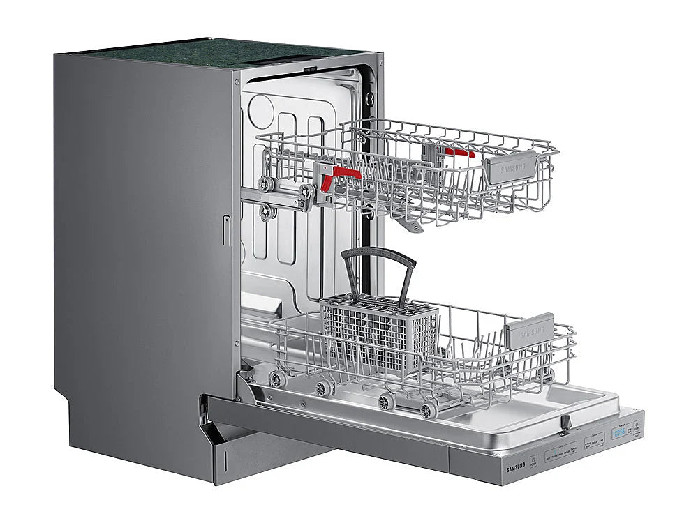 Samsung - 18 Compact Top Control Built-in Dishwasher with Stainless Steel Tub, 46 dBA - Stainless steel