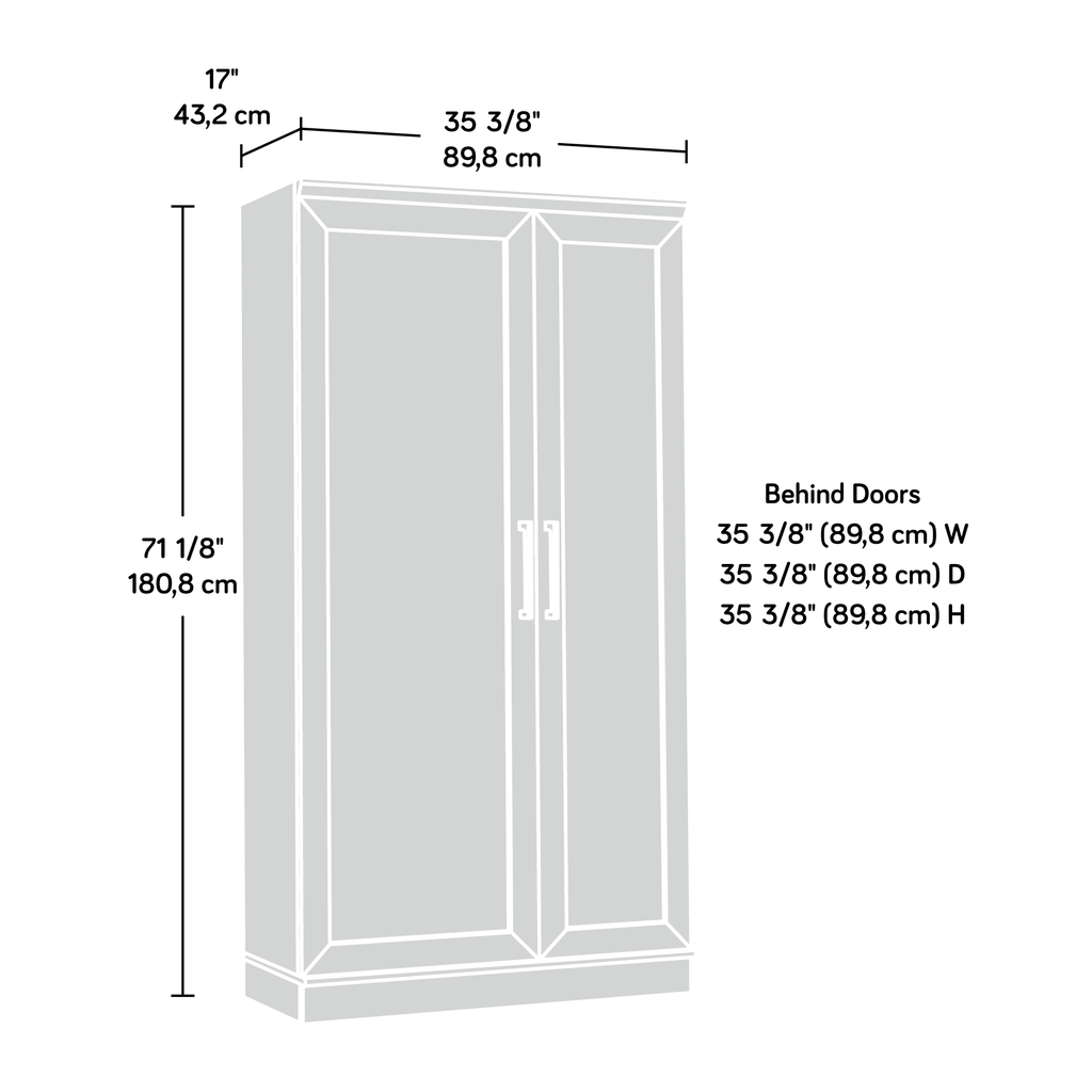 Sauder HomePlus 71 Tall 2-Door Multiple Shelf Wood Storage Cabinet， Sienna Oak Finish