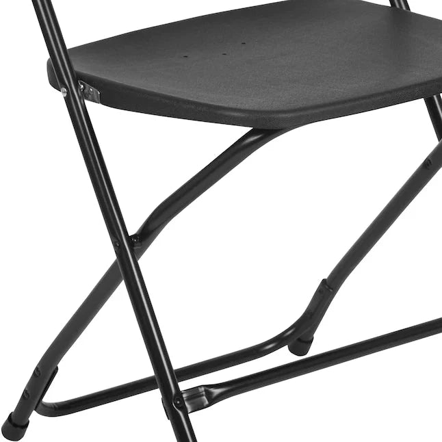 Flash Furniture 10-Pack Black Standard Folding Chair with Solid Seat (Indoor)