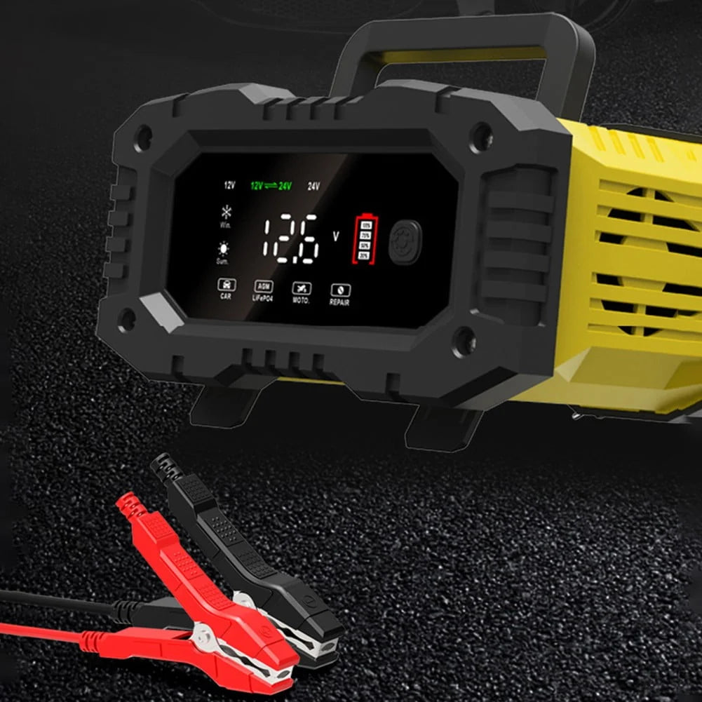 BESVEH 20A/10A Car Motorcycle Battery Charger 12V/24V Smart Charger Lithium AGM