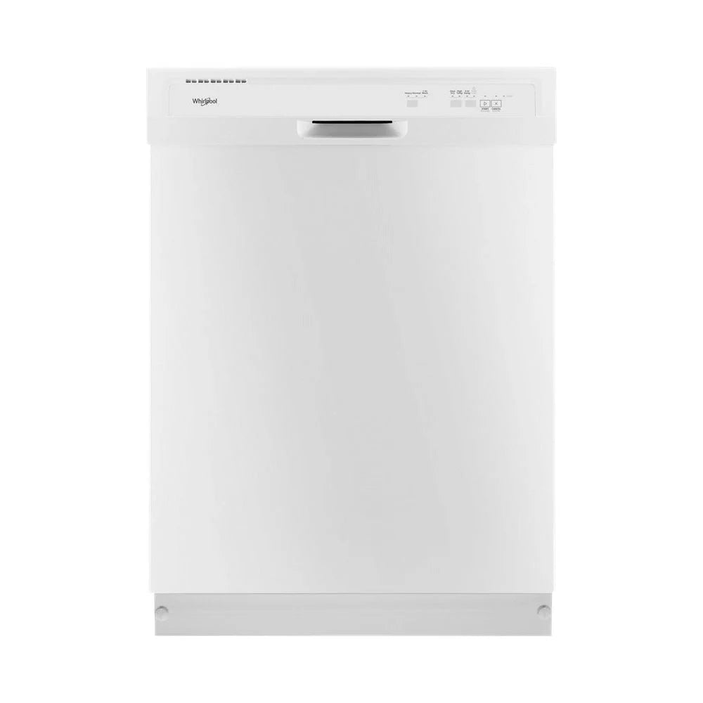 Whirlpool - 24 Front Control Built-In Dishwasher with 1-Hour Wash Cycle, 55dBA - White