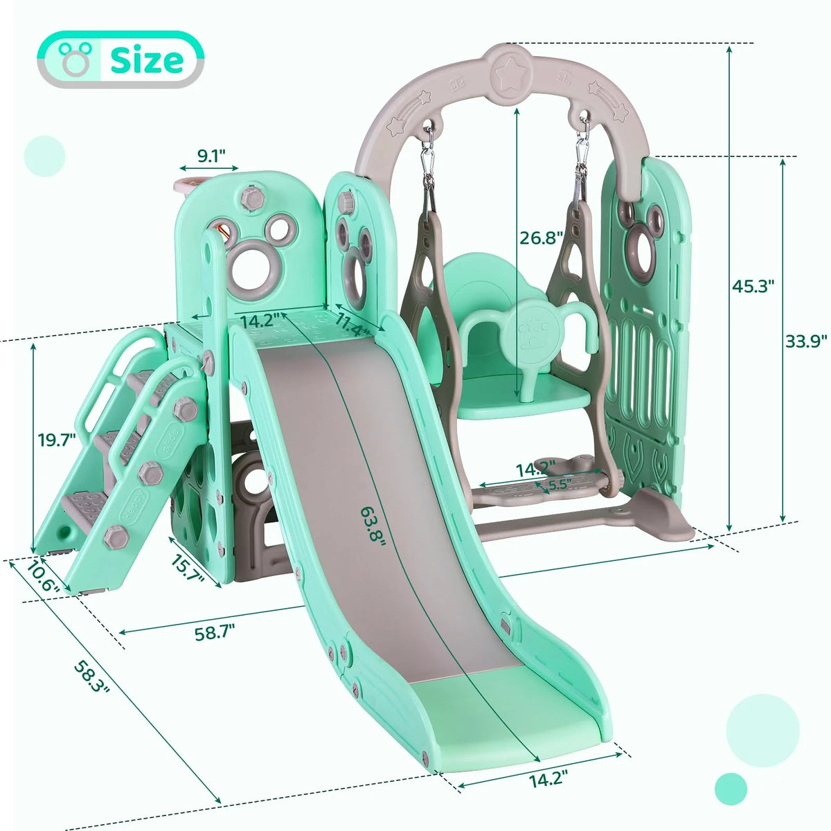 Arlopu Climber Toddler Reinforced Playground