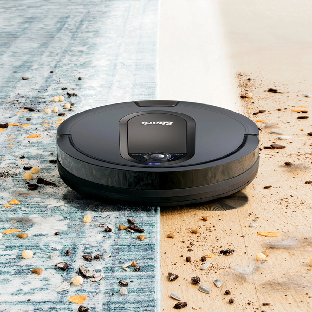 Shark - EZ Robot Vacuum RV912S with Self-Empty Base, Bagless, Wi-Fi - Dark Grey