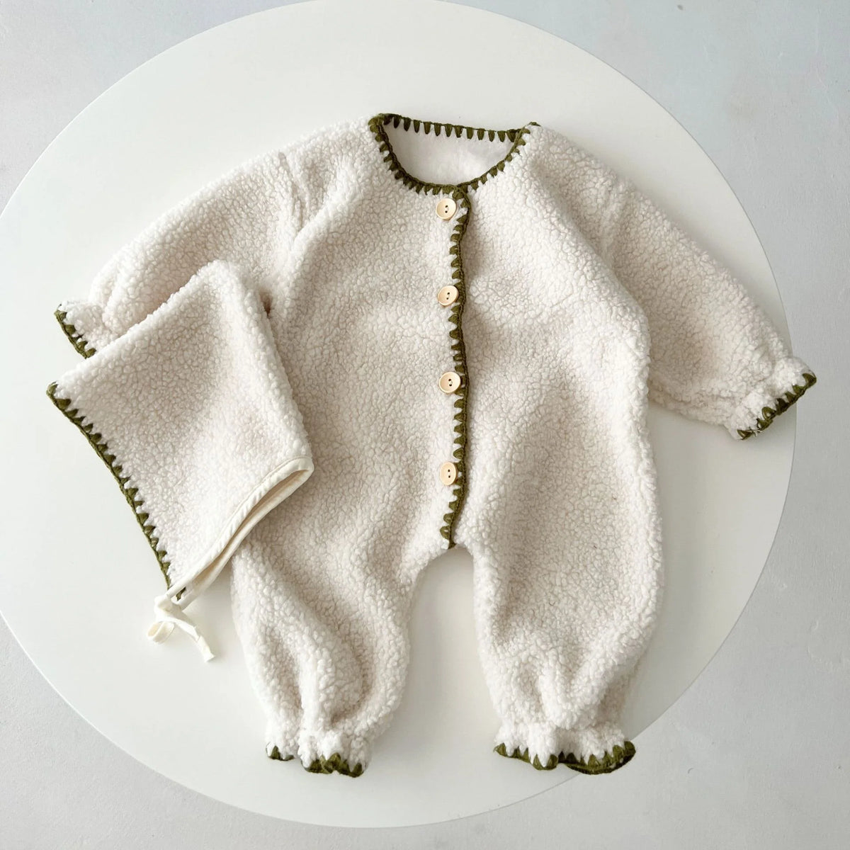 Fleece-lined Baby Baby One-piece Romper Western Style Long Jumpsuit