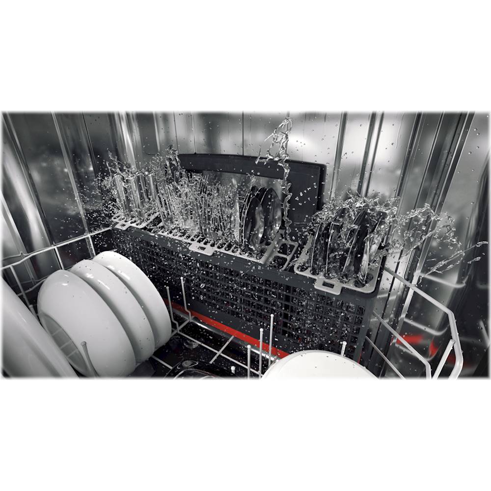GE Profile - Top Control Built-In Dishwasher with Stainless Steel Tub, 3rd Rack, 45dBA - Black stainless steel