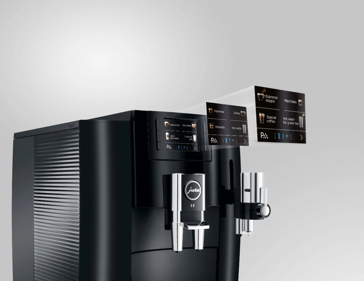 Jura - E8 12-Cup Automatic Coffee Machine - Piano Black