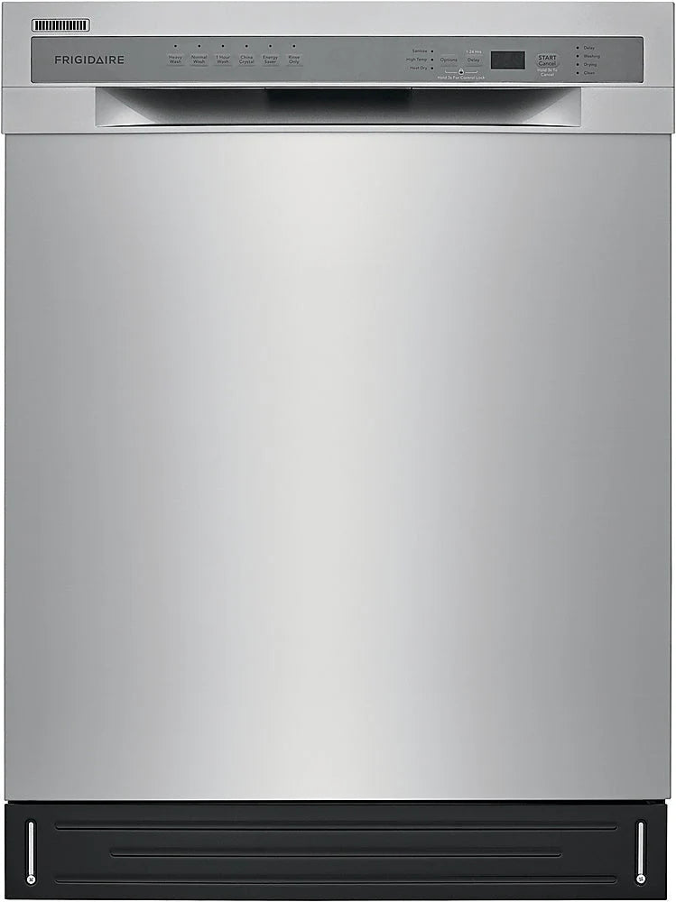 Frigidaire - 24 Compact Front Control Built-In Dishwasher with Stainless Steel Tub, 52 dBA - Stainless steel