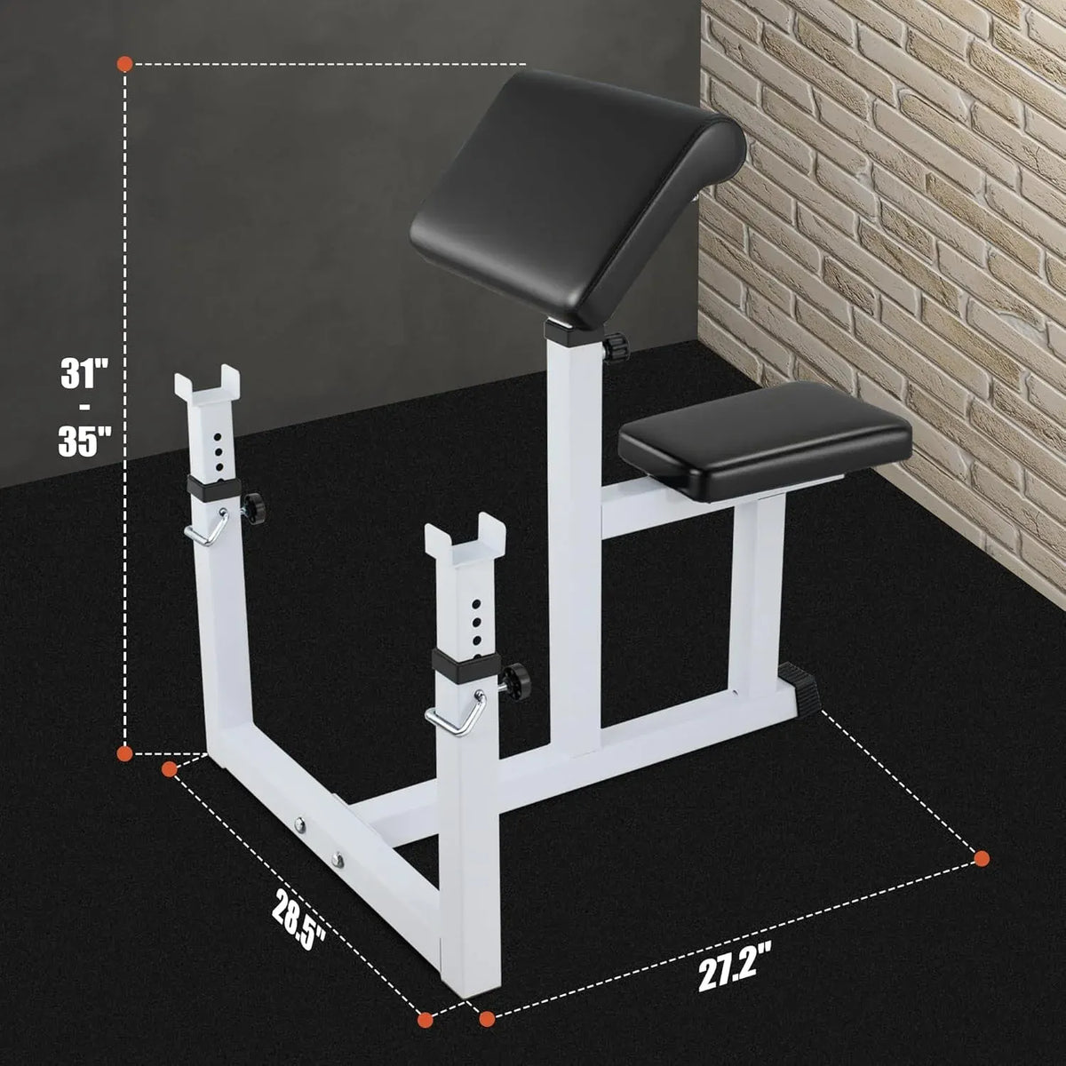 Adjustable Arm Preacher Curl Bench Bicep Strengh Bench Seated Strenghthen Training Isolated Barbell Dumbell Biceps Station for Home Gym