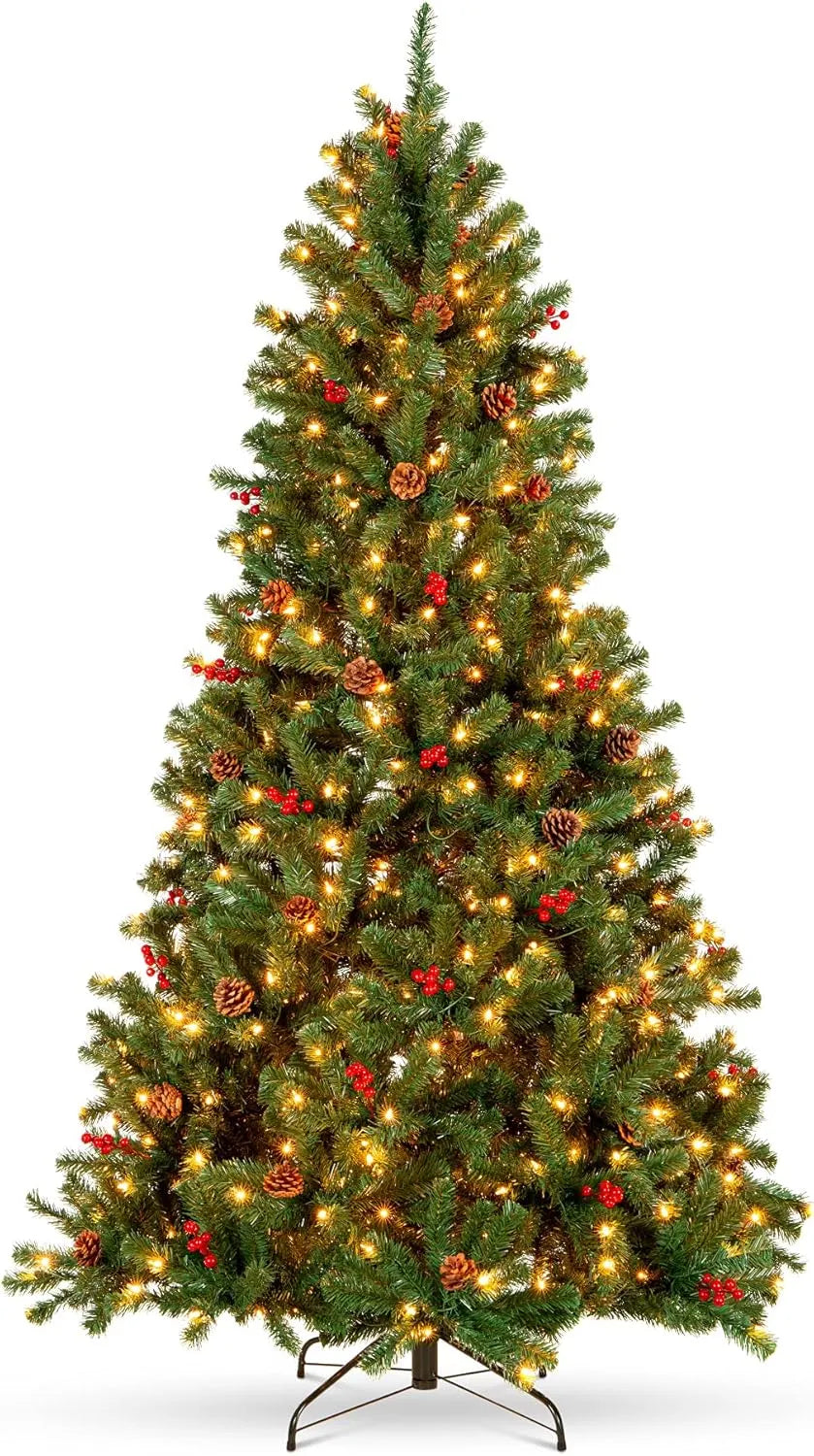 12ft Choice Products 4.5ft Pre-Lit Spruce Artificial Holiday Christmas Tree for Home, Office, Party Decoration w/ 200 Incandescent Lights, 763 Branch Tips, Easy Assembly, Metal Hinges & Foldable Base