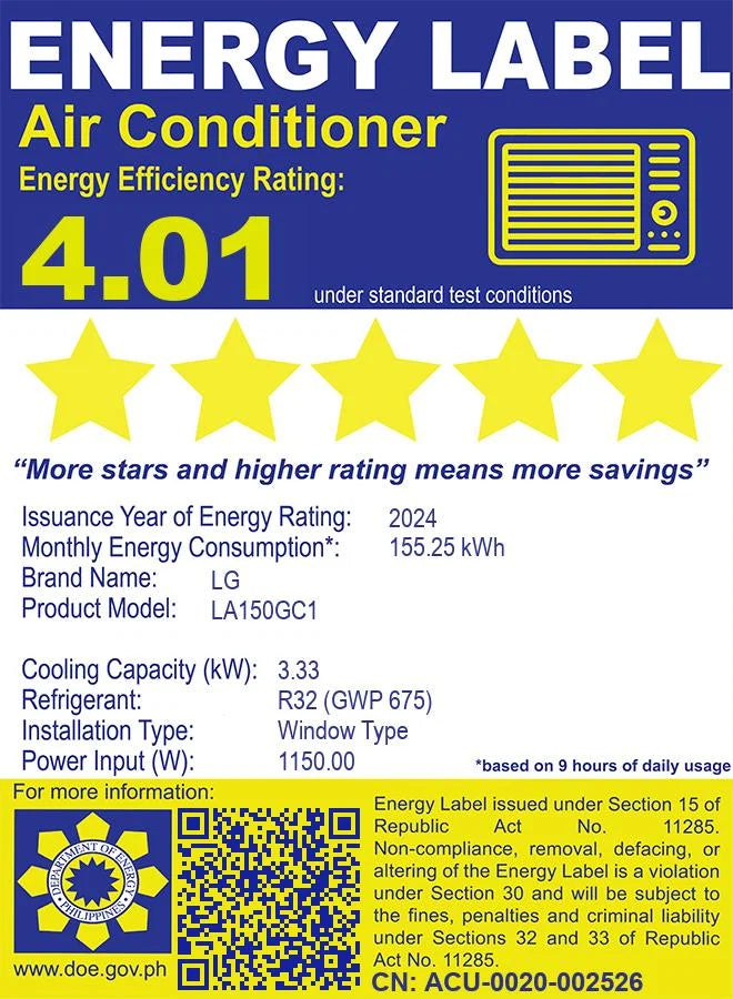 1.5 HP Window Air Conditioner Inverter with Convenient Controls