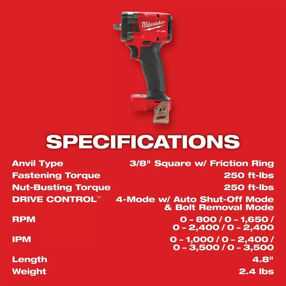 Milwaukee Pre-Sale 2854-20 M18 FUEL 18V 3/8 Impact Wrench w/Friction Ring -Bare Tool