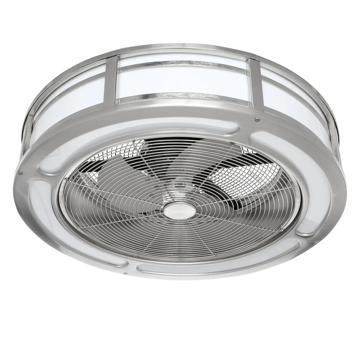 Home Decorators Collection Brette II 23 in. LED Indoor/Outdoor Brushed Nickel Ceiling Fan with Light and Remote Control