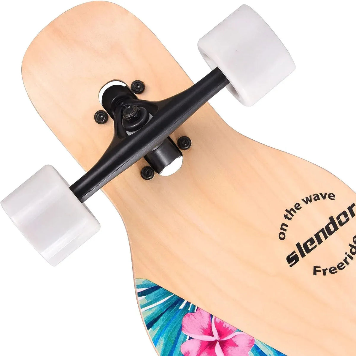 Slendor Longboard Skateboard 42 inch Drop Through Deck Complete Maple Cruiser Freestyle, Camber Concave