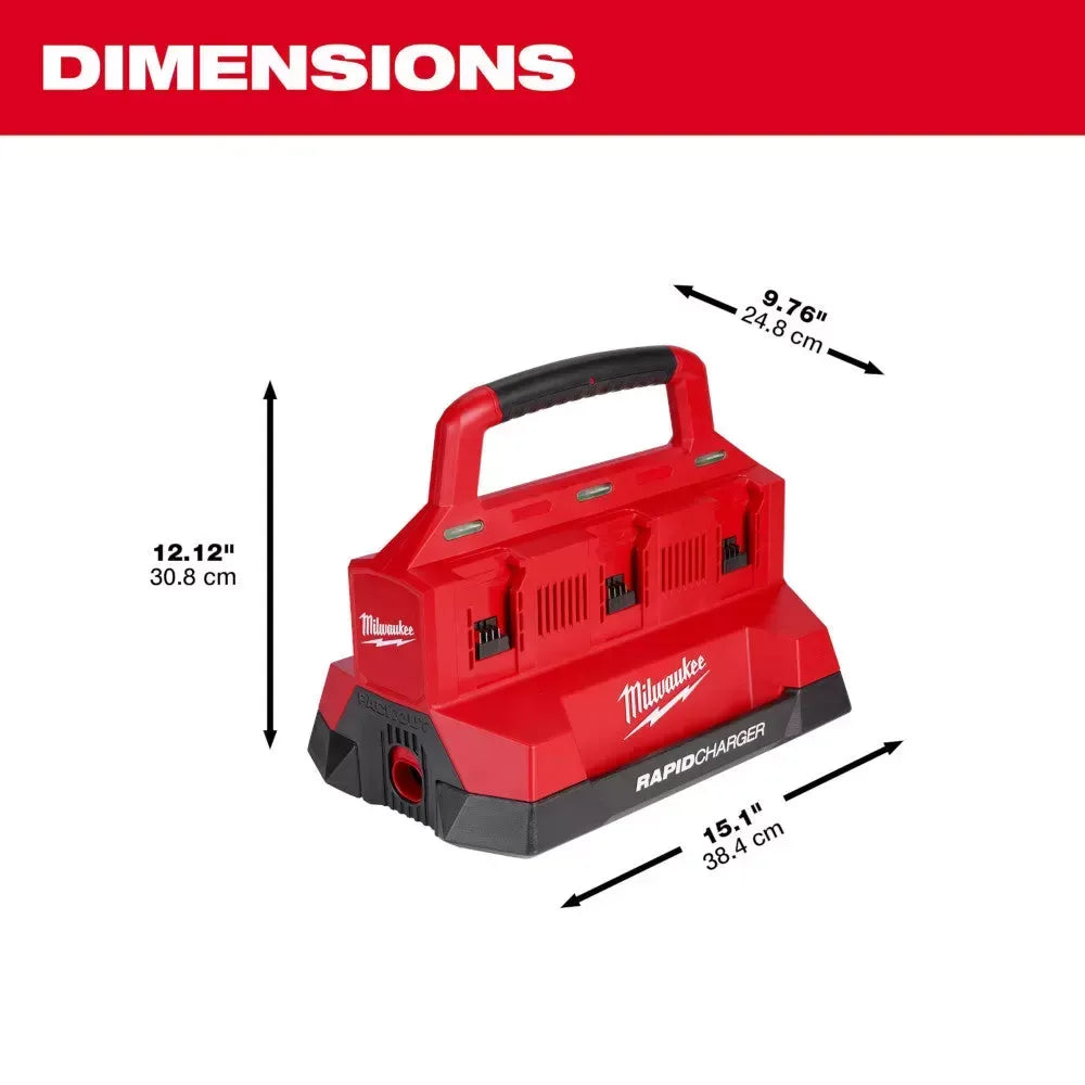Milwaukee 48-59-1809 M18 PACKOUT 18V Six Bay Rapid Charger w/ REDLINK