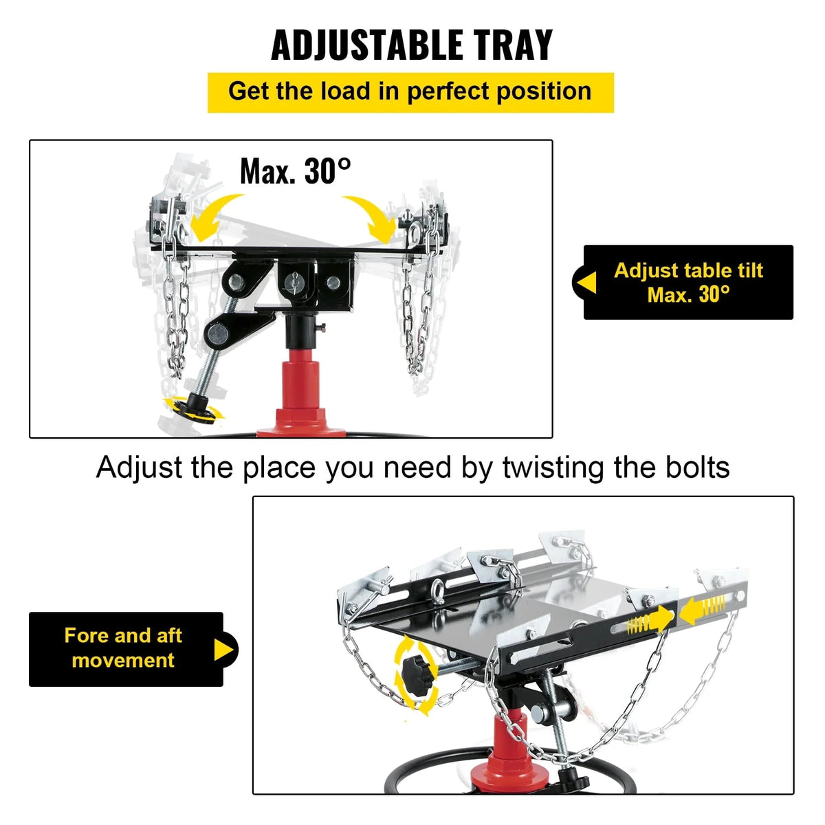VEVOR Transmission Jack 1322 lbs 2-Stage Hydraulic High Lift Vertical Telescopic
