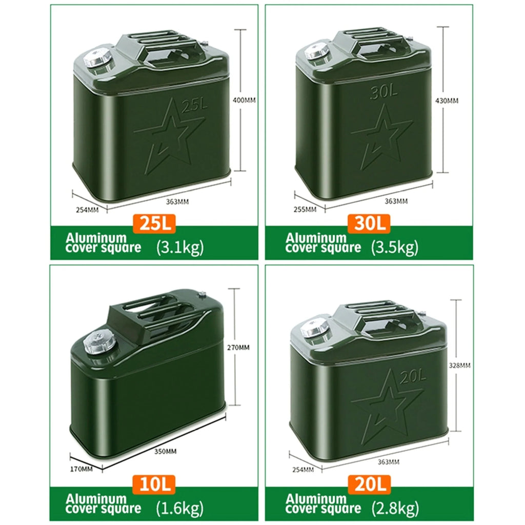 EUBUY 10L Metal Jerry Can Car Canister Holder Storage Tank with 3 Handles for Water Petrol Oil Water Alcohol