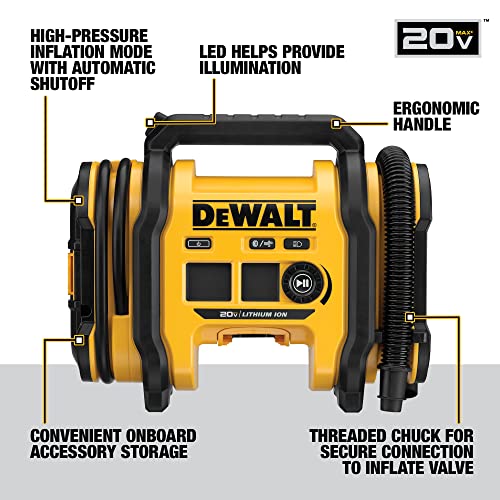 20V MAX Cordless Tire Inflator, Compact and Portable