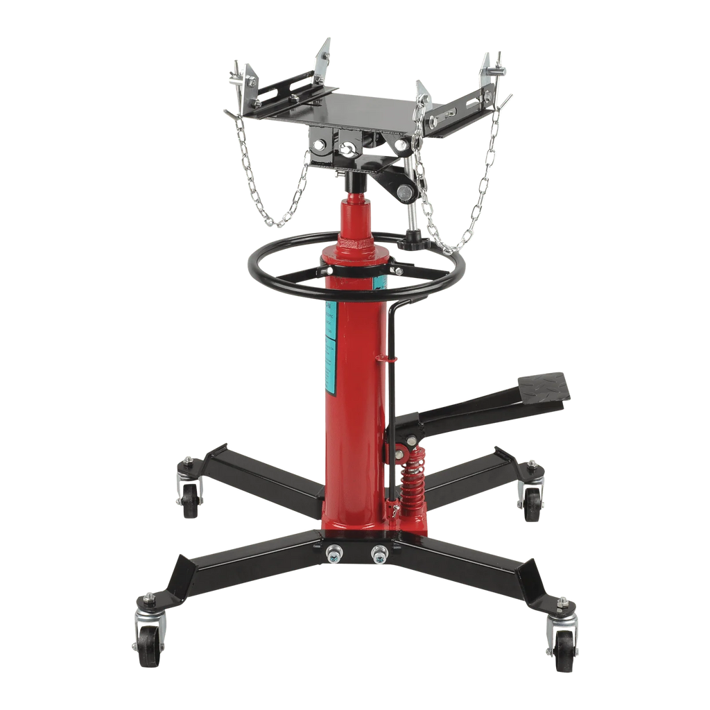 FGJQEFG Transmission Jack 1100Lbs 2 Stage Hydraulic High Lift Vertical Telescopic 34 - 68 Adjustable Height with Foot Pedal Wheels