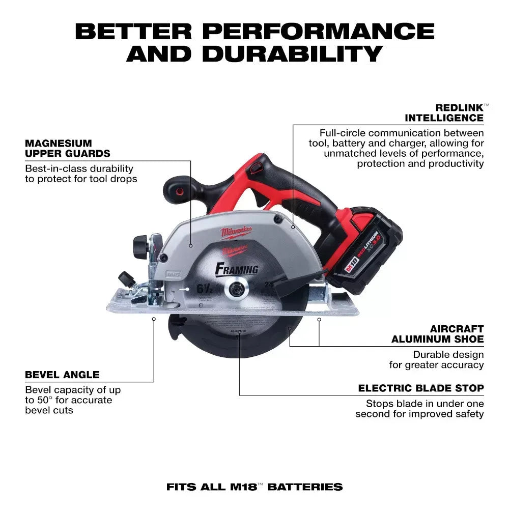 Milwaukee 2696-26B M18 18V Cordless Li-Ion 6 Tool Combo Kit w/ 6.0 AH Battery