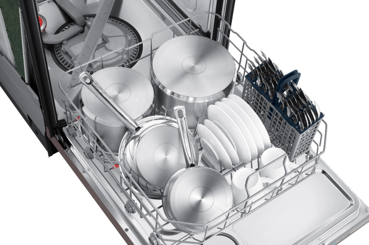 Samsung - StormWash 24 Top Control Built-In Dishwasher with AutoRelease Dry, 3rd Rack, 48 dBA - Tuscan stainless steel