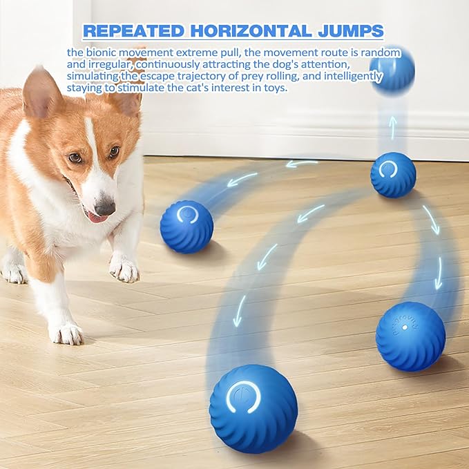 Interactive Motion Dog Toy with Obstacle Sensing and Unpredictable Movement, Rechargeable