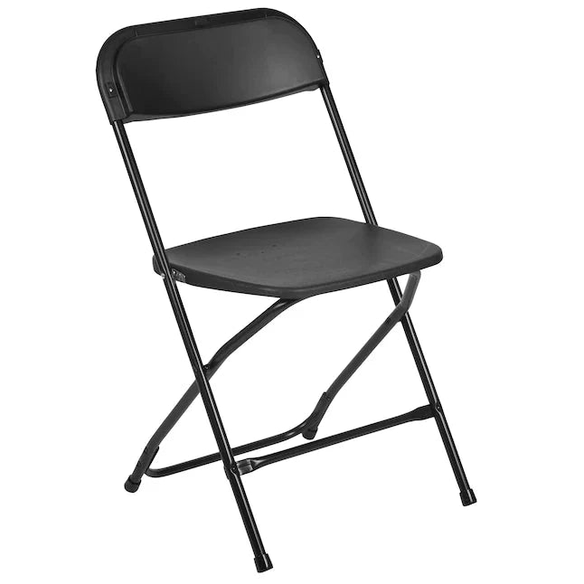 Flash Furniture 10-Pack Black Standard Folding Chair with Solid Seat (Indoor)