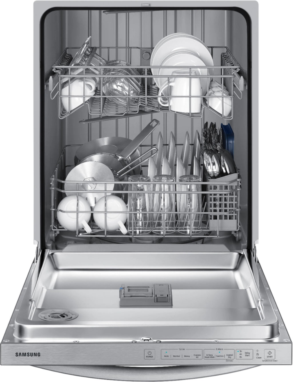 Samsung - 24 Top Control Built-In Dishwasher - Black stainless steel