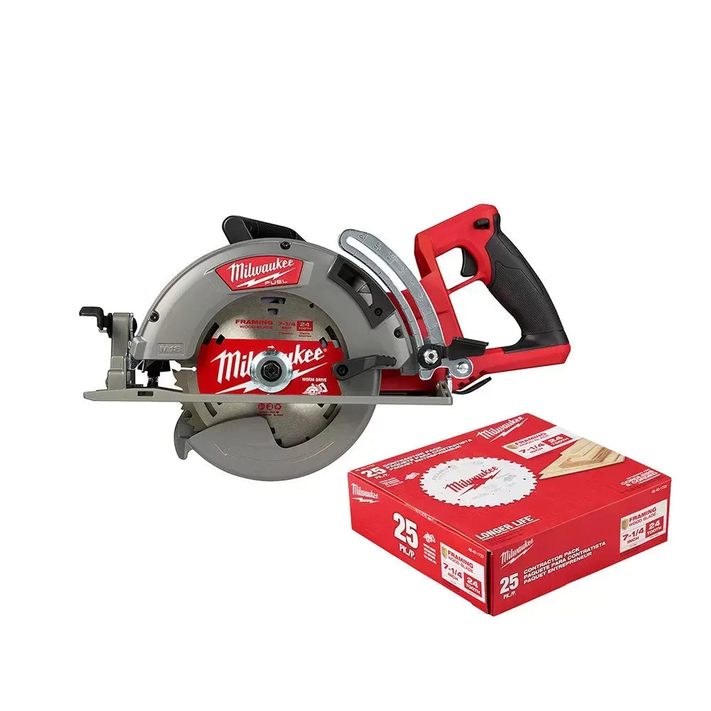 Milwaukee 2830-20SB M18 FUEL 18V 7-1/4 Circular Saw w/ 25 Circular Saw Blades