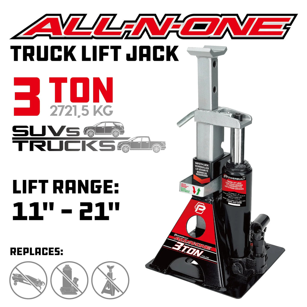 Powerbuilt 3 Ton All-in-One Jackstand/Bottle Jack - 640912