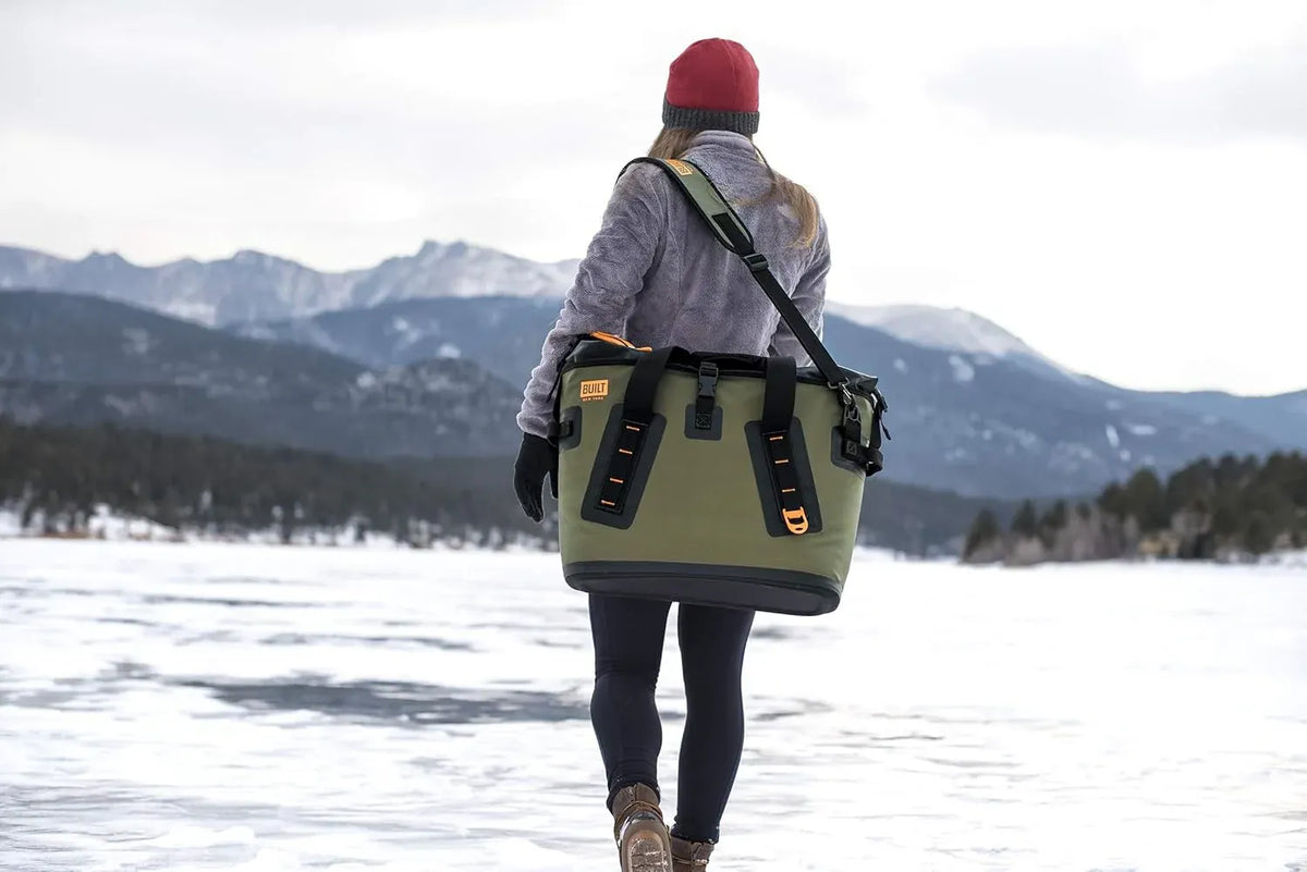 Large Welded Soft Portable Cooler with Wide Mouth Opening - Insulated and Leak-Proof Olive 5213958