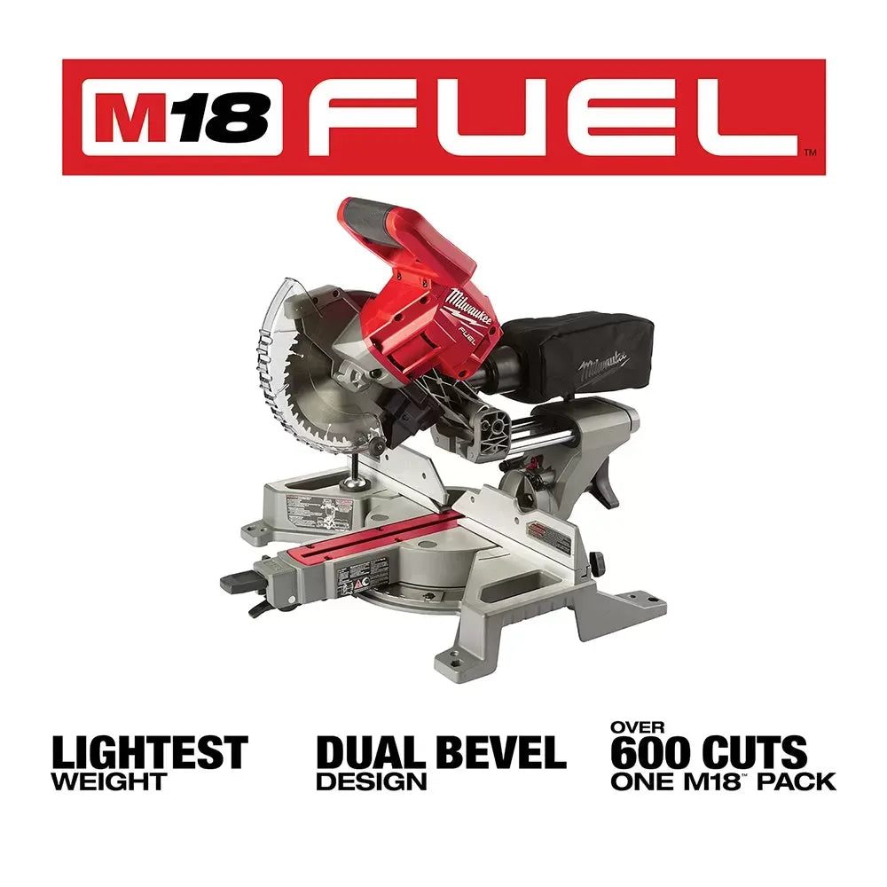 Milwaukee 2733-20 M18 FUEL 18V 7-1/4 Dual Bevel Sliding Miter Saw - Bare Tool