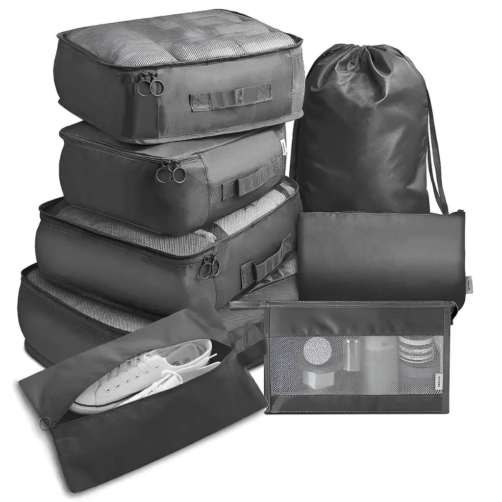 Packing Cubes for Travel Organization with Mesh Windows and Compression, 7-Piece Set