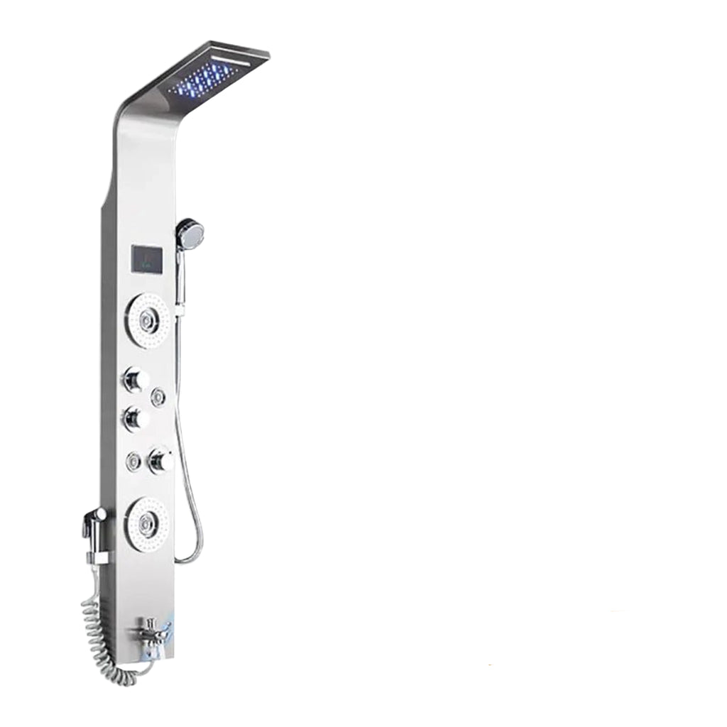 LED Shower Panel with 6 Spray Modes and Temperature Display, Handheld  Wand