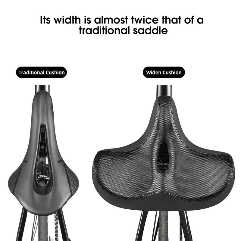 Memory Foam Bike Saddle with Hollow Grid Ventilation and Dual Spring Shock  Absorption