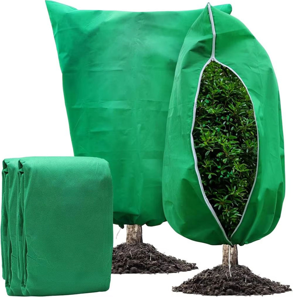 Plant Frost Protection Cover with Zipper and Drawstring Base for  Gardens