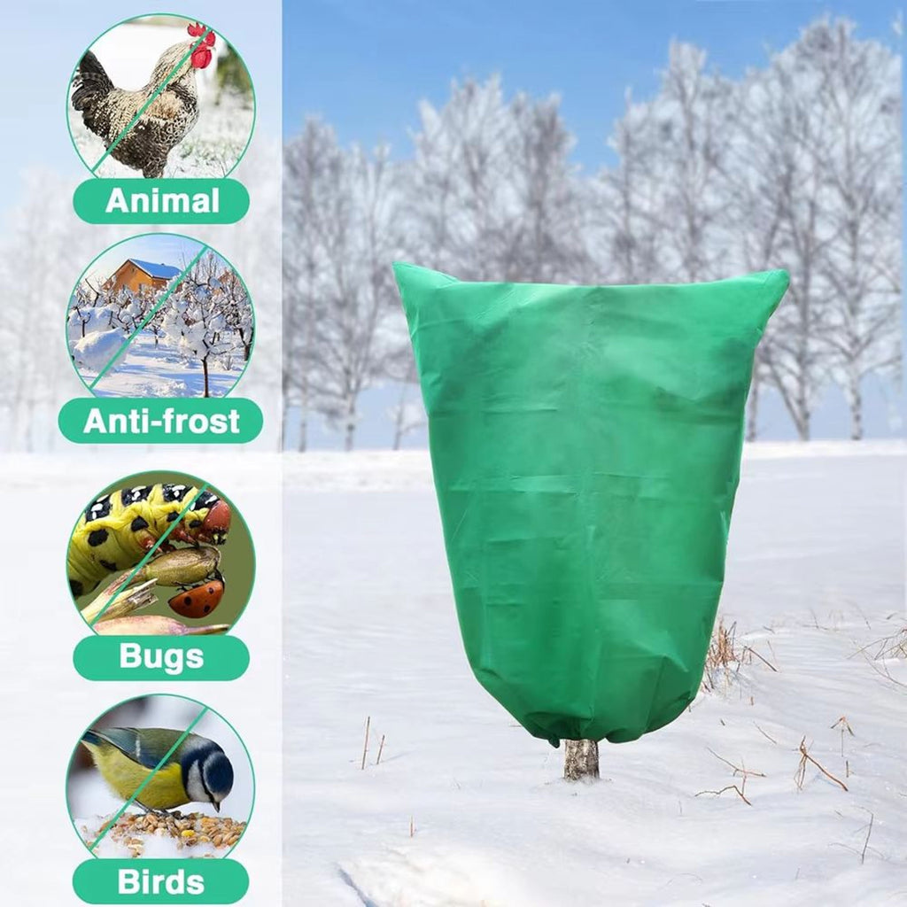 Plant Frost Protection Cover with Zipper and Drawstring Base for  Gardens