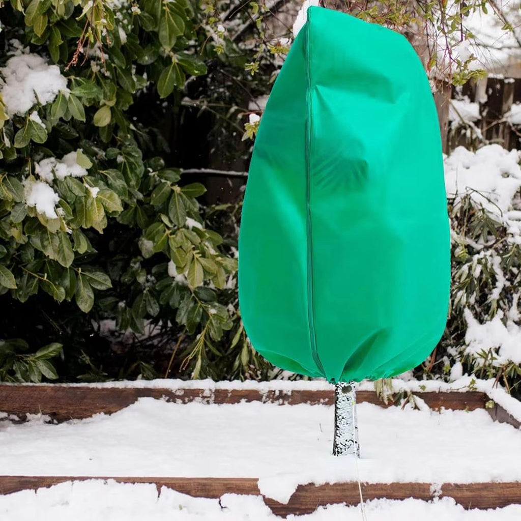 Plant Frost Protection Cover with Zipper and Drawstring Base for  Gardens