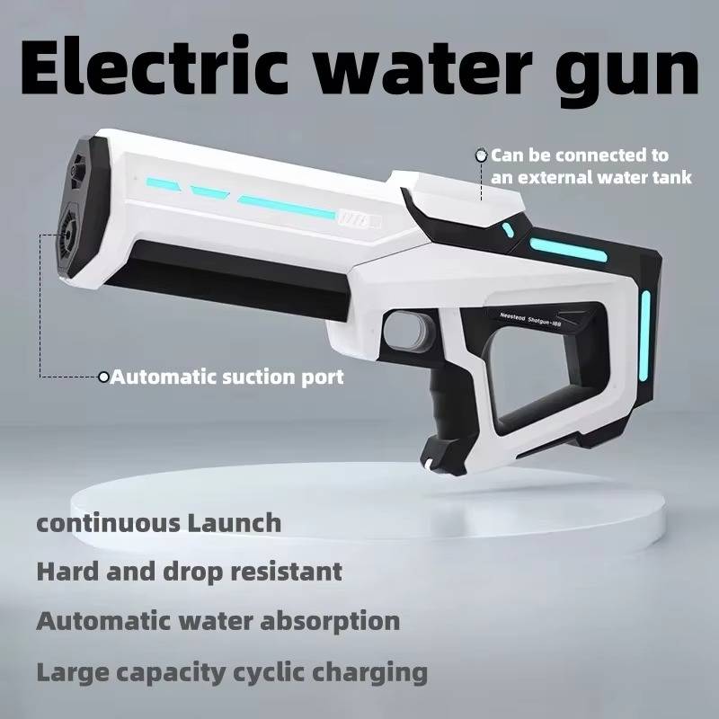 Motorized Water Gun with Auto Suction and 8-10 Meter Range, 500mAh  Battery