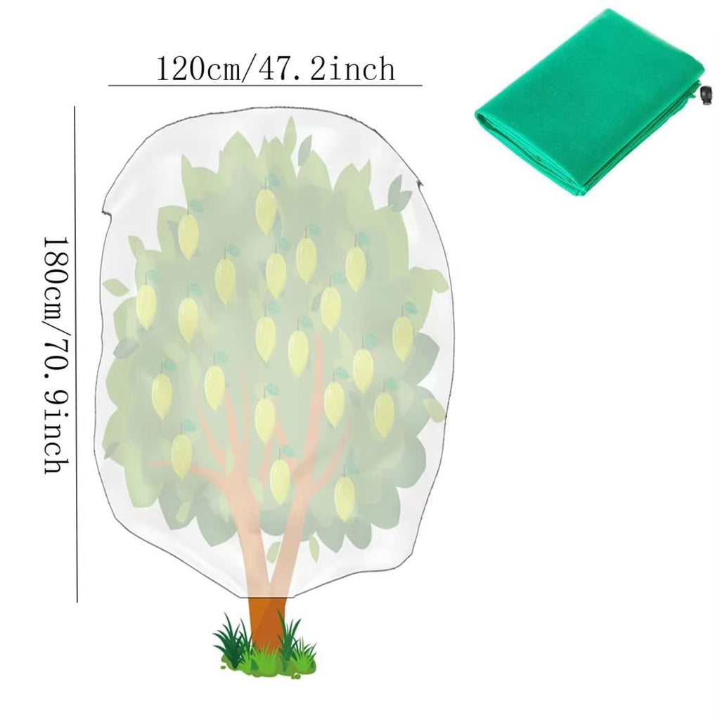 Plant Frost Protection Cover with Zipper and Drawstring Base for  Gardens