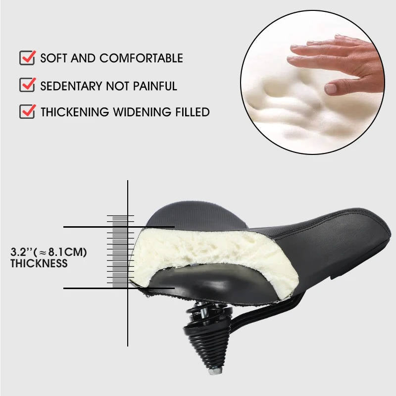 Memory Foam Bike Saddle with Hollow Grid Ventilation and Dual Spring Shock  Absorption