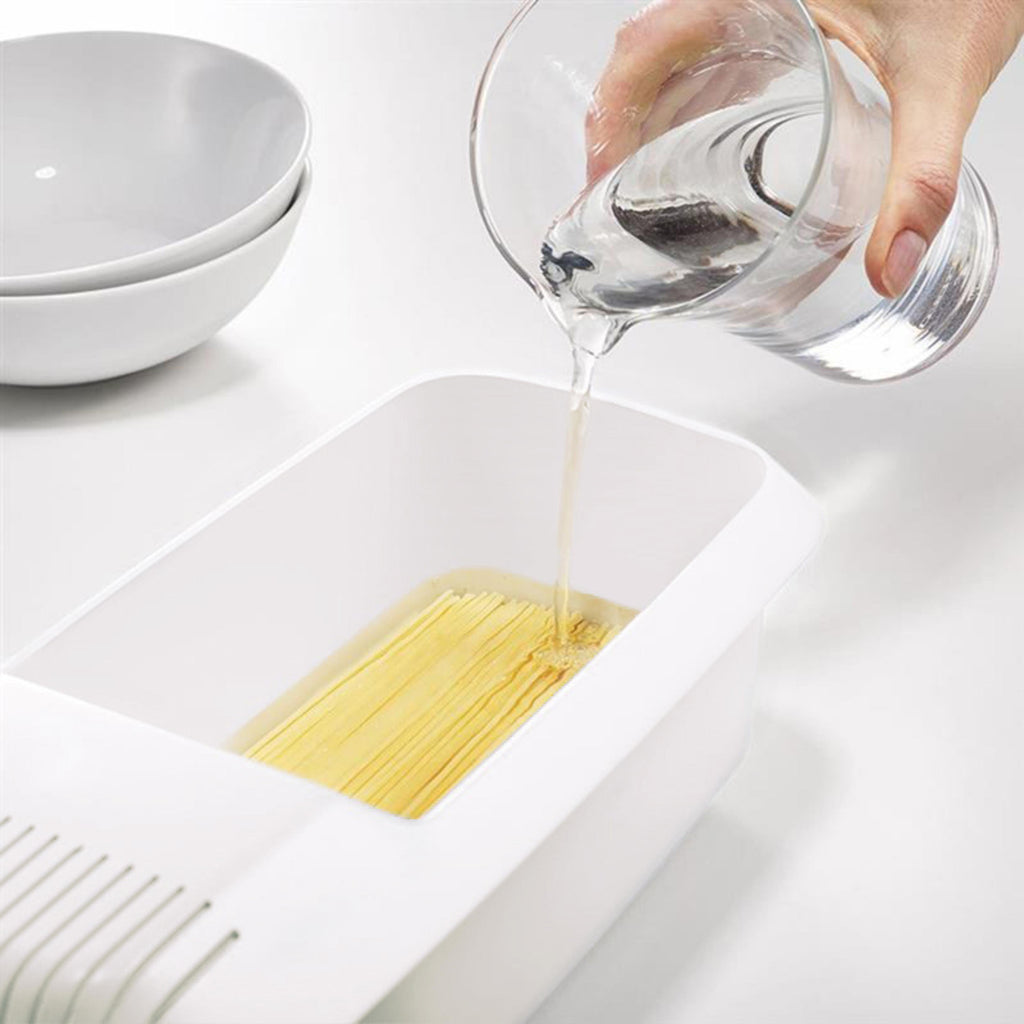 Microwave Pasta Cooker with Built-In Strainer Lid and Cool Grip  Handles