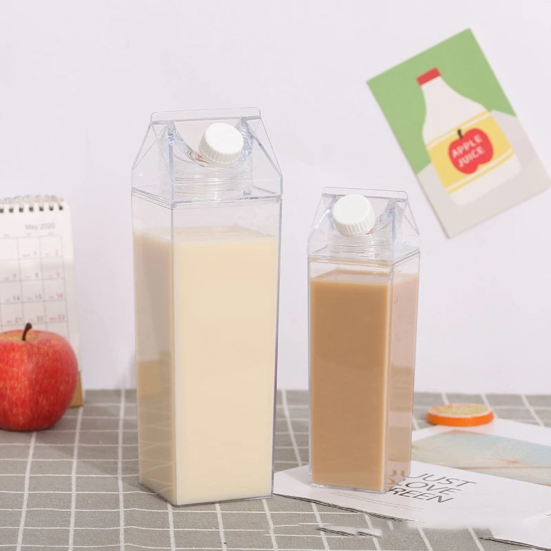 Milk Carton Water Bottle with Leak Proof Twist Lid and Wide Mouth  Opening
