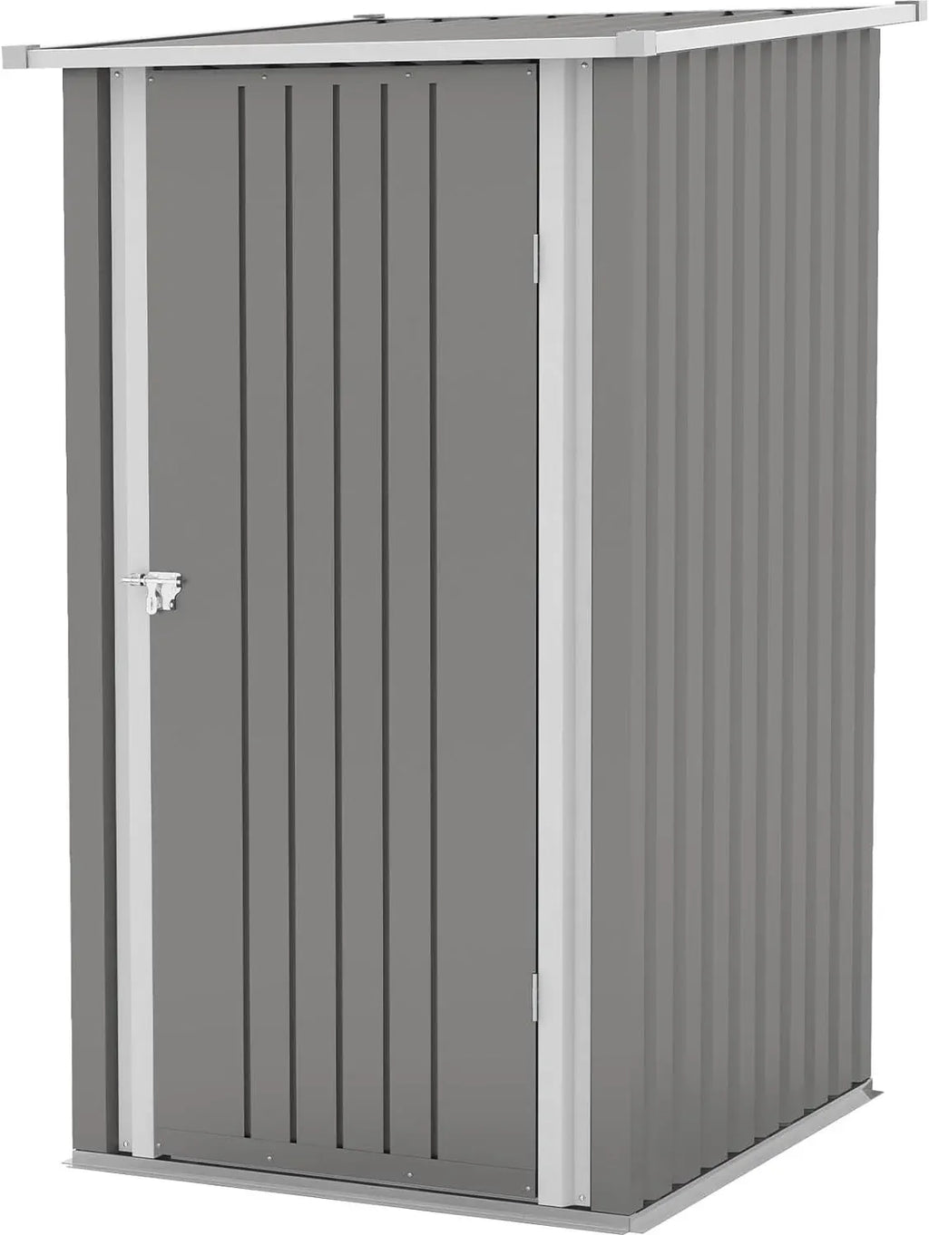 Patiowell 6 x 3 FT Horizontal Metal Shed, Outdoor Storage Shed with Double Lockable Doors and Easy Lift Hinges for Trash Cans, Garden Tools and Pool Accessories, Sloping Roof for Backyard Garden Lawn