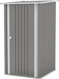 Patiowell 6 x 3 FT Horizontal Metal Shed, Outdoor Storage Shed with Double Lockable Doors and Easy Lift Hinges for Trash Cans, Garden Tools and Pool Accessories, Sloping Roof for Backyard Garden Lawn