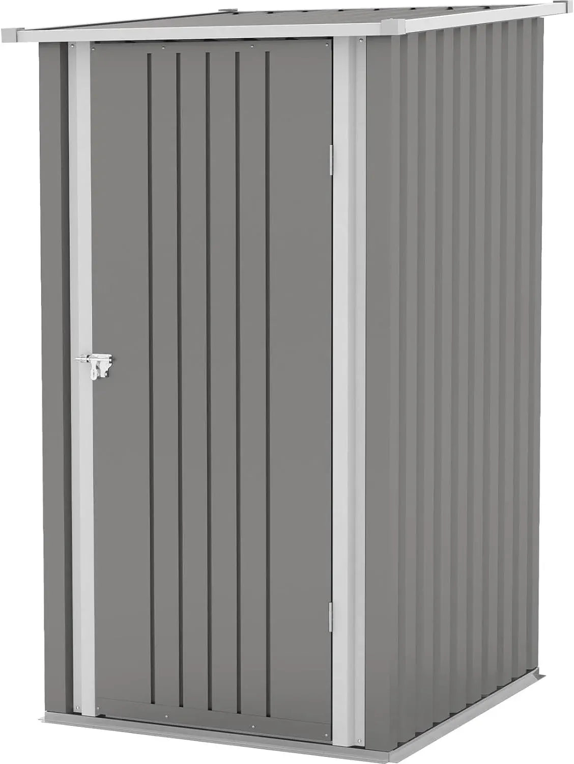 Patiowell 6 x 3 FT Horizontal Metal Shed, Outdoor Storage Shed with Double Lockable Doors and Easy Lift Hinges for Trash Cans, Garden Tools and Pool Accessories, Sloping Roof for Backyard Garden Lawn