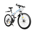 Wuzstar 26 Mountain Folding Bike 21-Speed High-Carbon Steel Mountain Bicycle with Dual Disc-Brake